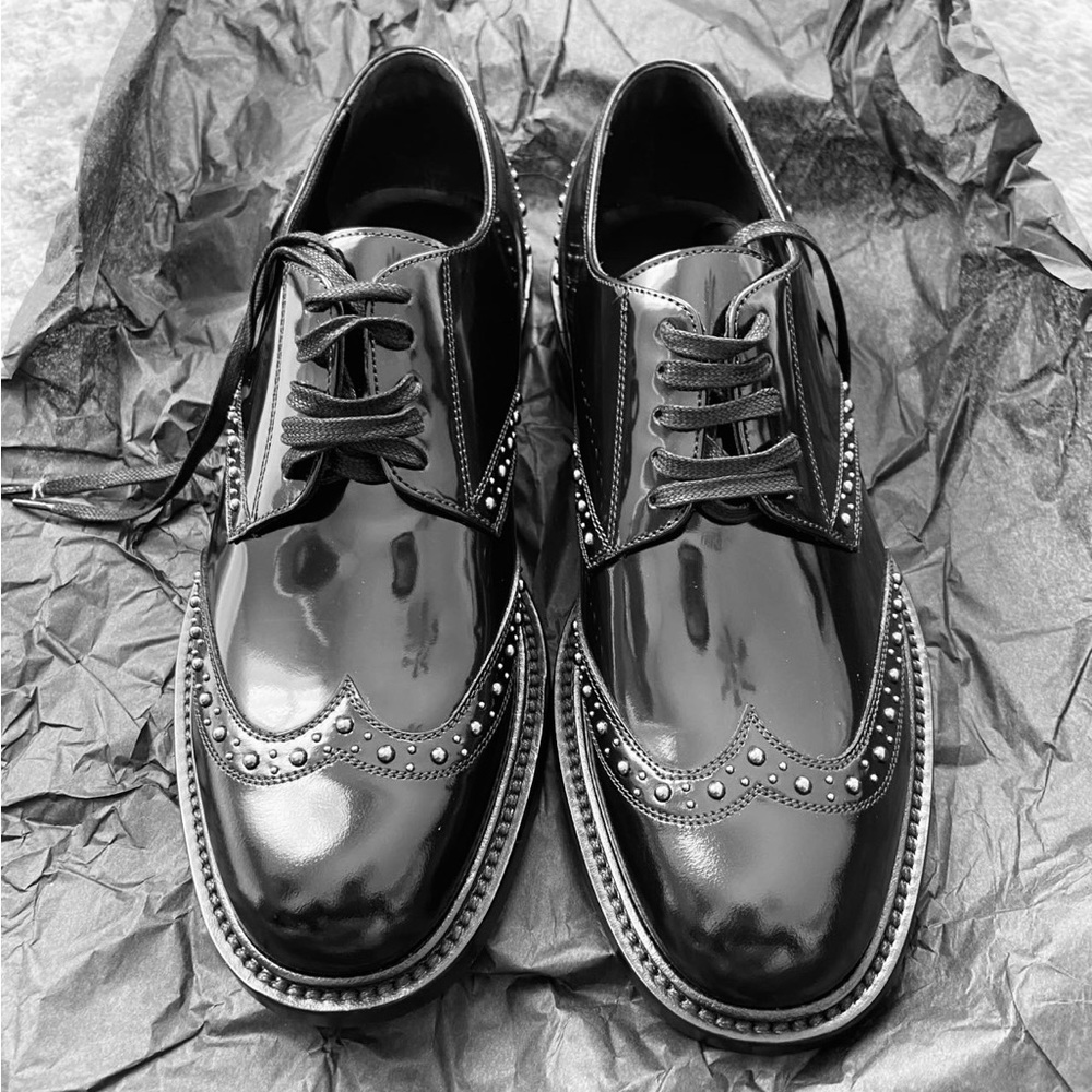 Saint Laurent Paris black leather oxford / derbies 8.5us​​​​ - Picture 9 of 12